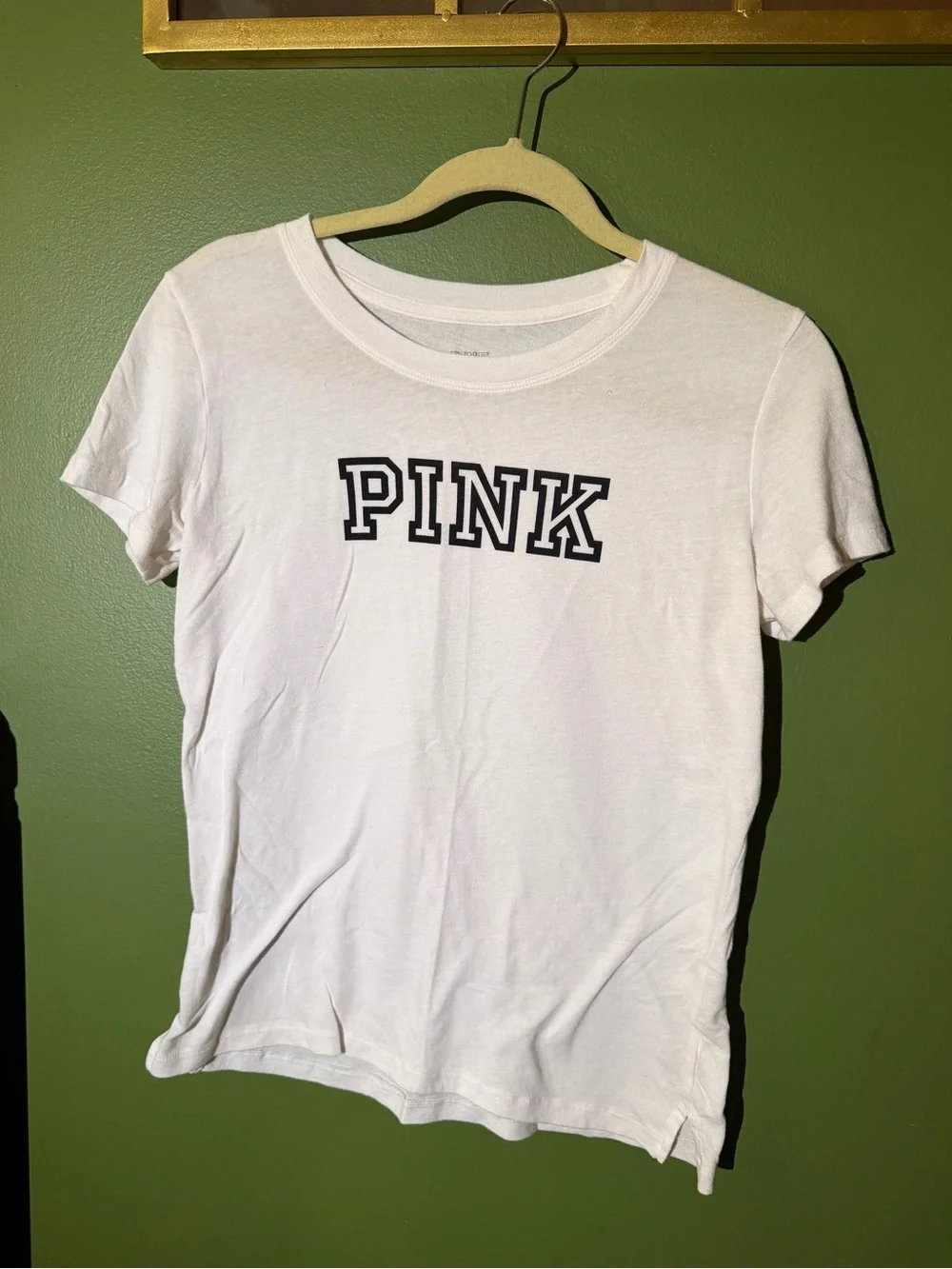 PINK Victoria's Secret White Short Sleeve Logo Tee